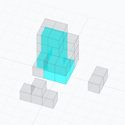 条件を満たすブロックの配置の例、最適とは限らない